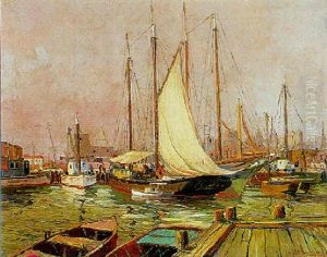 Fisching Smacks - Galveston by Paul Schumann