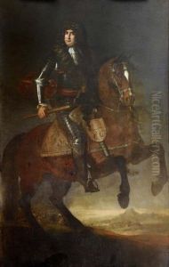 Portrait Equestre Du Roi De Sardaigne Victor Amedee Ii