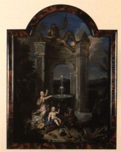 Jeunes Enfants Jouant Devant La Fontaine De Neptune Jeunes Enfants Jouant Devant La Fontaine De Neptune