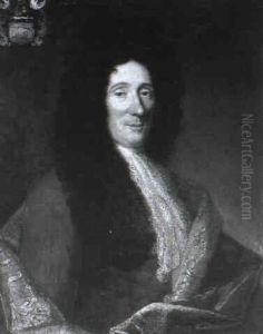Portrait Of A Gentleman, Half-length In A Brown Coat With A Lace Jabot And A Shawl With A Coat-of-arms
