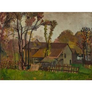 Herbstliche Dorfpartie by Johann Robert Schuerch