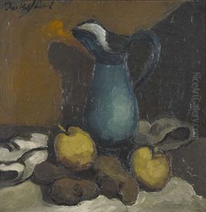 Stillleben Mit Kanne Und Obst