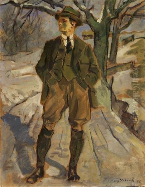 Stehender Mann In Landschaft - view 1