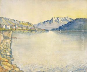 Wohl Thunersee Mit Blick Von Oberhofen Auf Eiger, Monch Und Jungfrau