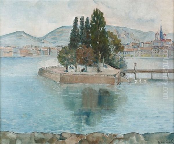 Die Ile Rousseau In Genf - view 1