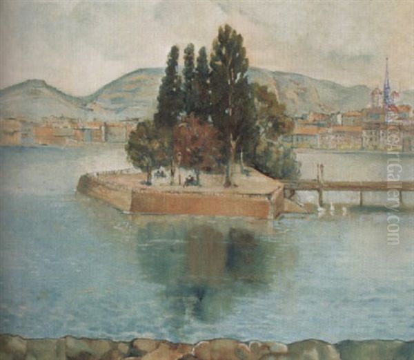 Blick Auf Genf Und Die Ile Rousseau - view 1