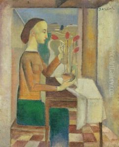 Frau Mit Tulpen Frau Mit Tulpen