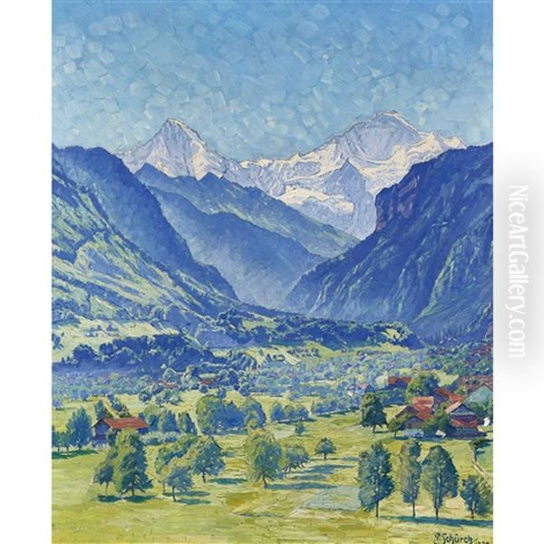 Sommerliches Tal Mit Monch Und Jungfrau - view 1