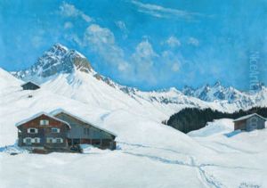Bundner Winterlandschaft Mit Gampiflue by Paul Schuerch