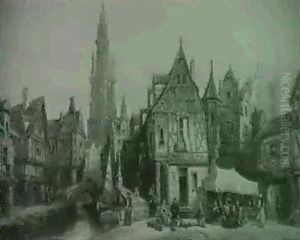 Quai De Baines, Antwerp by Alfred von Schussler