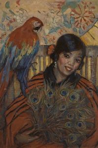 Woman With A Parrot