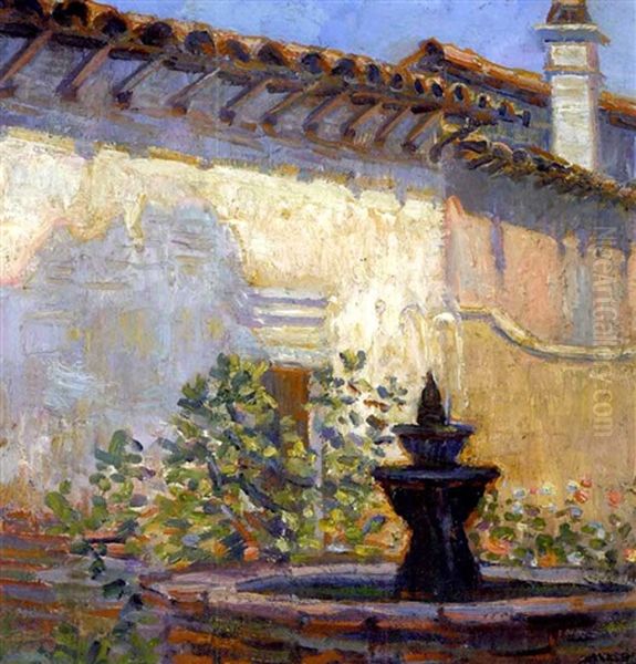 Mission Courtyard (+ Waves And Rocks, Unfinished Study, Verso) - view 1
