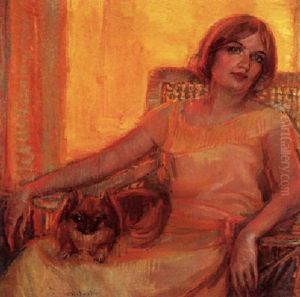 Lady With Pekingese by Donna N. Schuster
