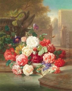 Still Life Of Roses In A Country House Garden Still Life Of Roses In A Country House Garden