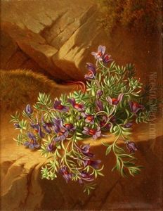 Floral Still Life (+ Another; Pair) by Josef Schuster