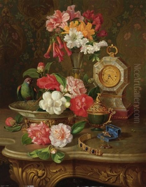 Groses Blumenstilleben Mit Ziergegenstanden - view 1