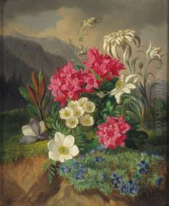 Stilleben Mit Alpenblumen Stilleben Mit Alpenblumen