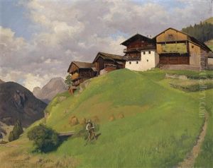 Bergdorf Im Defreggental by Karl Maria Schuster