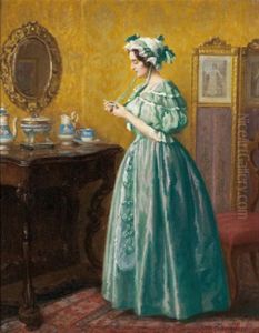 Junge Dame Bei Der Toilette