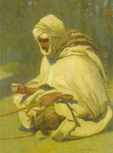 Hockender Araber (tunis) by Karl Maria Schuster