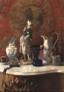 Stilleben Mit Biedermeierglas by Karl Maria Schuster