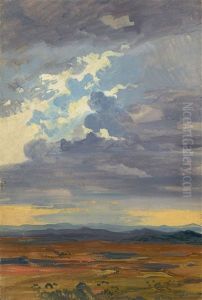 Evening In The Campagna by Rudolf Schuster