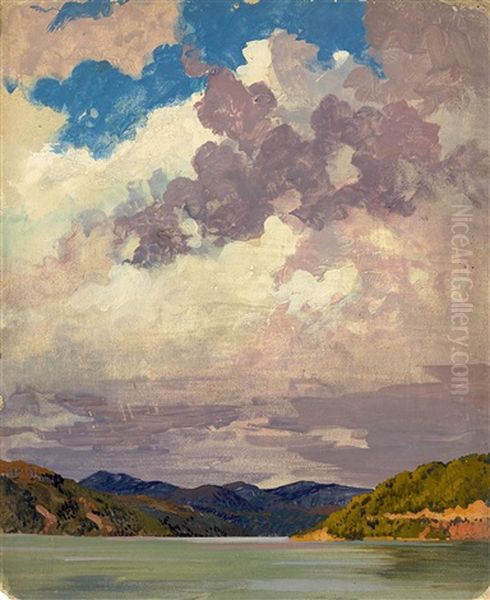 Clouds Over A Mountain Lake - view 1