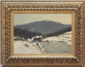 Wintertag Im Riesengebirge (im Tal Wohl Blick Auf Bad Warmbrunn) by Rudolf Schuster