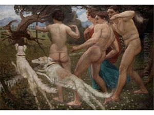 Diana Und Ihr Gefolge Bei Der Jagd, 1912 by Raffael Schuster-Woldan