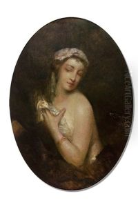 Portrait Einer Jungen Hubschen Frau by Raffael Schuster-Woldan