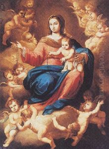 The Madonna And Child Surrounded By Putti by Cornelis Schut III