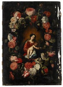 The Virgin And The Child In A Garland Of Flowers by Cornelis Schut the Elder
