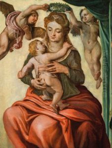 Madonna Mit Kind Von Engeln Bekront by Cornelis Schut the Elder