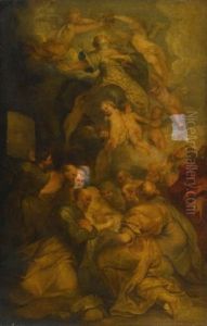 Death, Assumption And Coronation Of The Virgin by Cornelis Schut the Elder