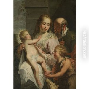 The Holy Family With The Infant Saint John The Baptist by Cornelis Schut the Elder
