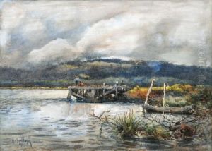 Snr Fishing At The Jetty by Arthur Merric Boyd