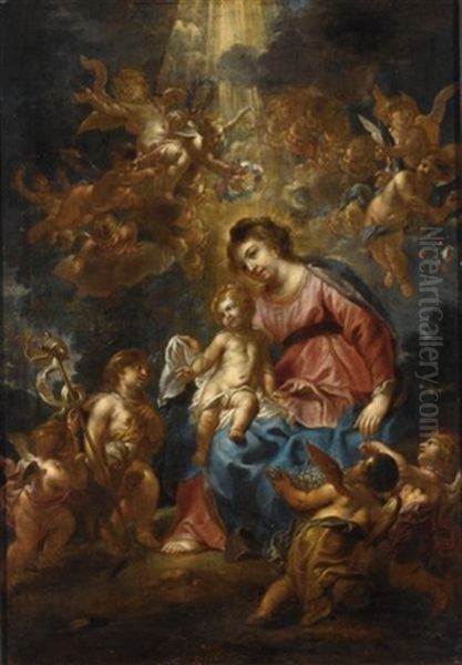 The Madonna And Child With The Infant Saint John, Surrounded By Angels - view 1