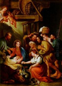 Anbetung Des Kindes Durch Die Hirten by Cornelis Schut the Elder
