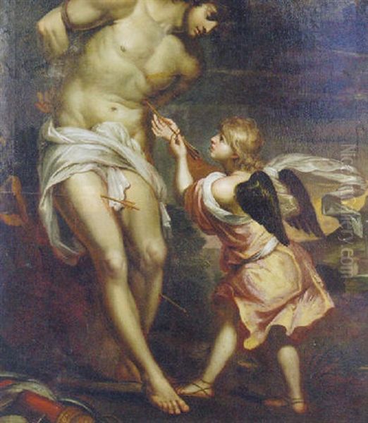 Saint Sebastian Tended By An Angel - view 1