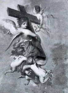 An Angel And Putti Carrying The Cross
