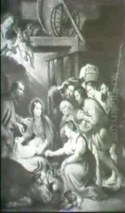 Die Anbetung Des Kindes Durch Die Hirten by Cornelis Schut the Elder
