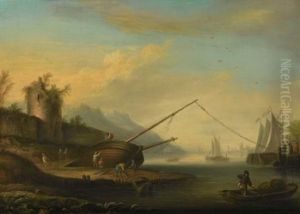 View Of The Rhine Valley With Ships View Of The Rhine Valley With Ships
