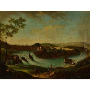 Der Rheinfall Mit Schloss Laufen, Schlosschen Worth Und Muhle