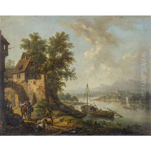 Rheinlandschaft Mit Staffage - view 1