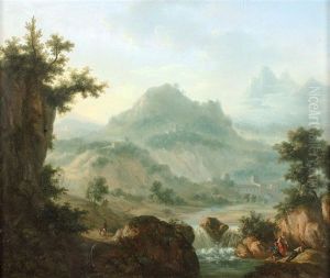 Paysage De La Vallee Du Rhin Anime De Personnages