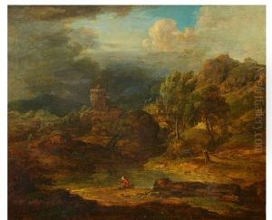 Stormy Landscape With An Angler