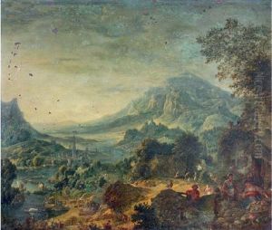 Paysage De Montagne Avec Vallee Animee