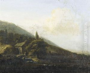 Landschaft (+ Another; Pair) by Christian Georg Schuetz the Younger