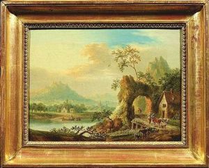 Ideale Rheinlandschaft Mit Ruine