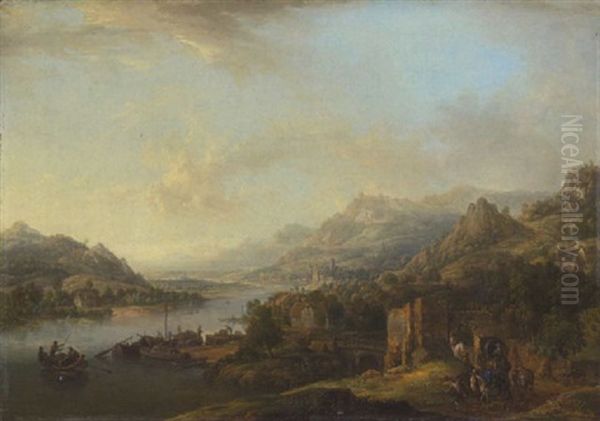 Flusslandschaft (phantastische Rheinlandschaft) - view 1